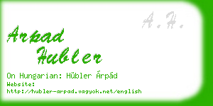 arpad hubler business card